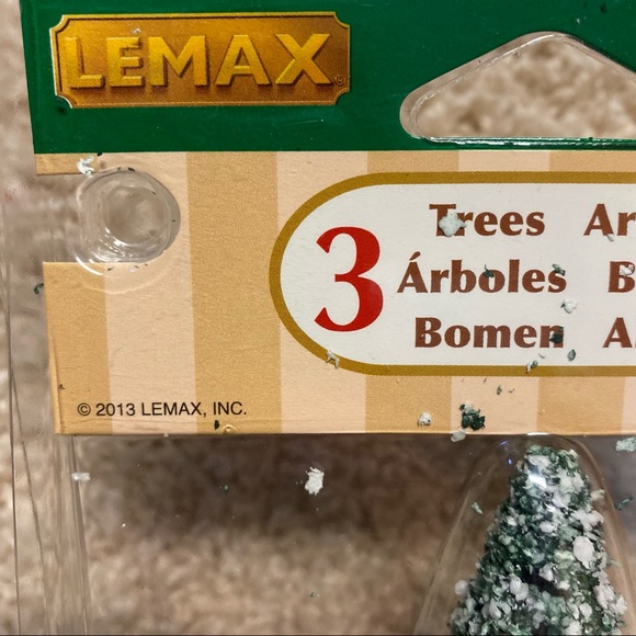 3 Miniature Lemax Christmas Village Christmas Trees Flocked - Picture 3 of 4